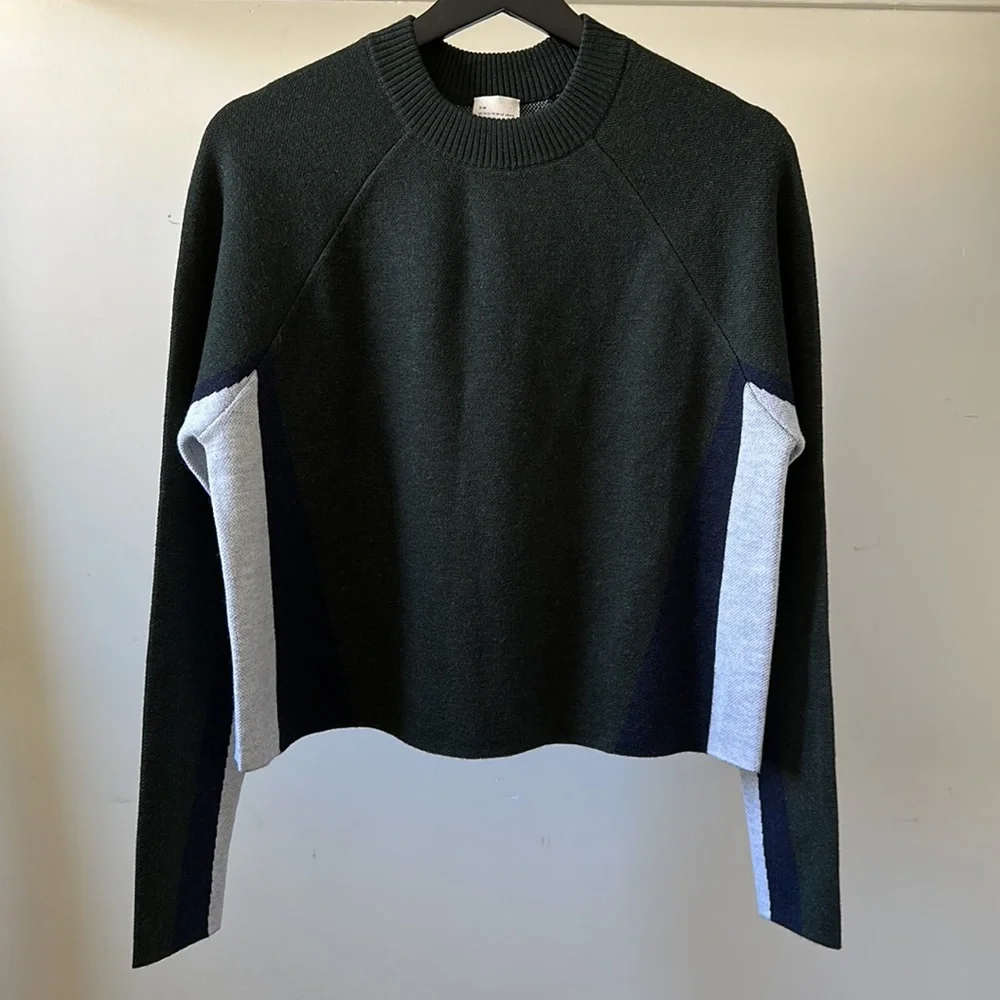 New LNDR Soft Vigilante 100% merino wool boxy cropped colorblock knit sweater - Picture 7 of 14